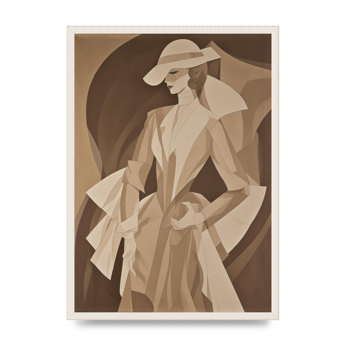 Subtle Graceful Woman on Taupe Canvas