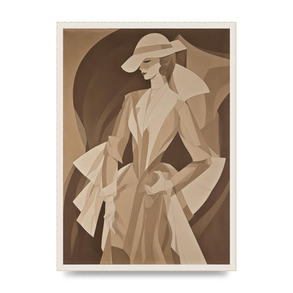 Subtle Graceful Woman on Taupe Canvas