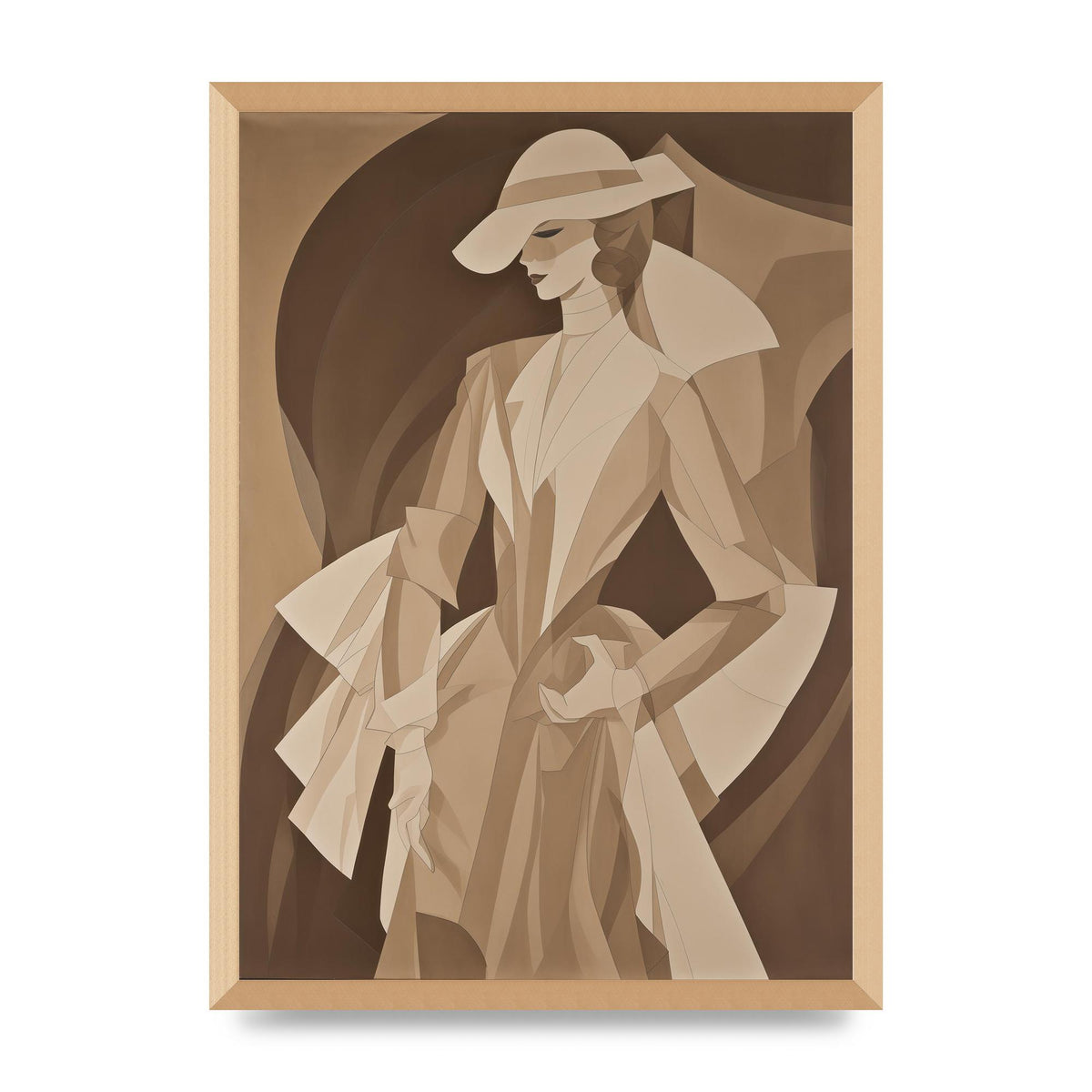 Subtle Graceful Woman on Taupe Canvas