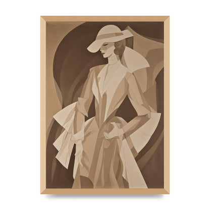 Subtle Graceful Woman on Taupe Canvas