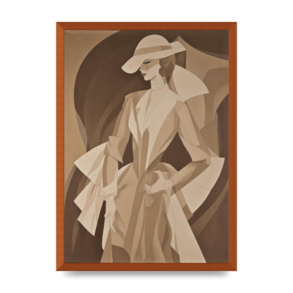 Subtle Graceful Woman on Taupe Canvas