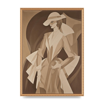 Subtle Graceful Woman on Taupe Canvas