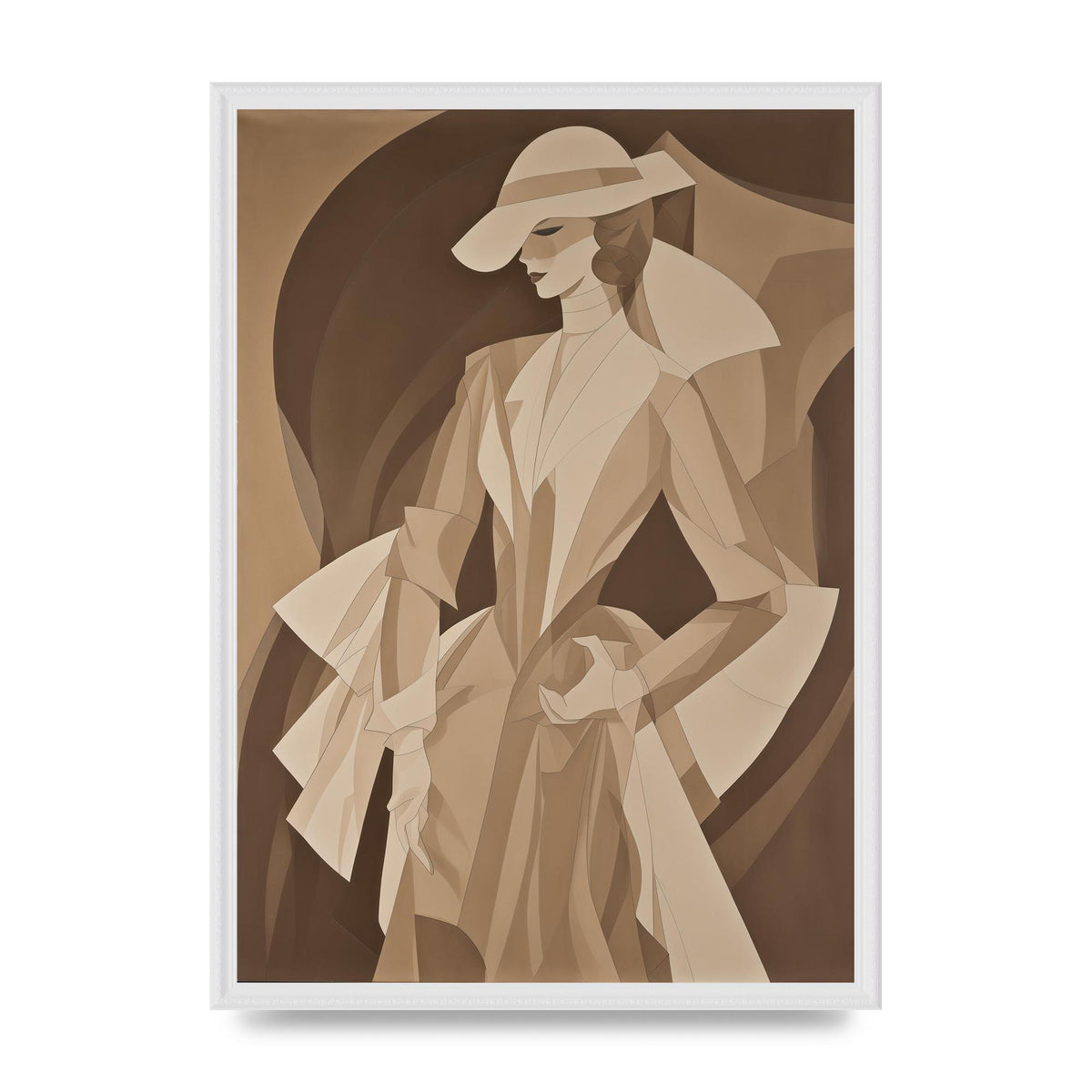 Subtle Graceful Woman on Taupe Canvas