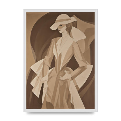Subtle Graceful Woman on Taupe Canvas