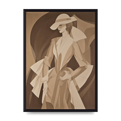 Subtle Graceful Woman on Taupe Canvas