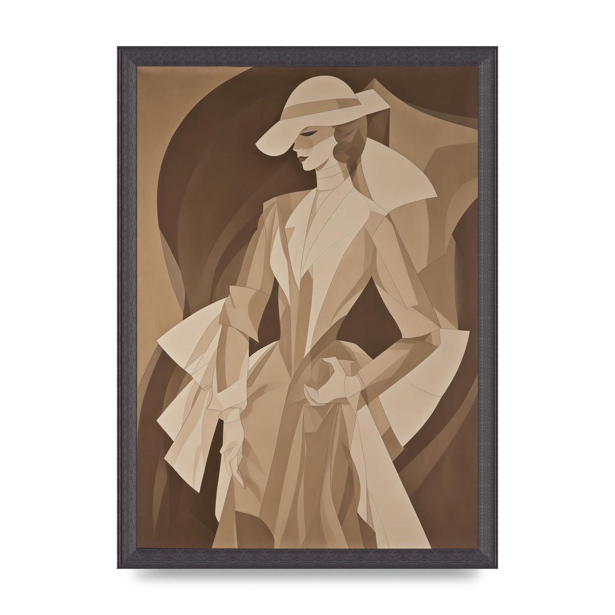 Subtle Graceful Woman on Taupe Canvas
