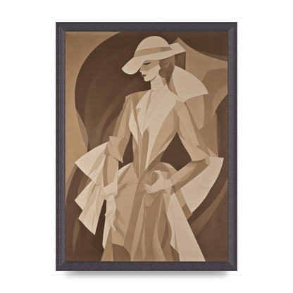 Subtle Graceful Woman on Taupe Canvas