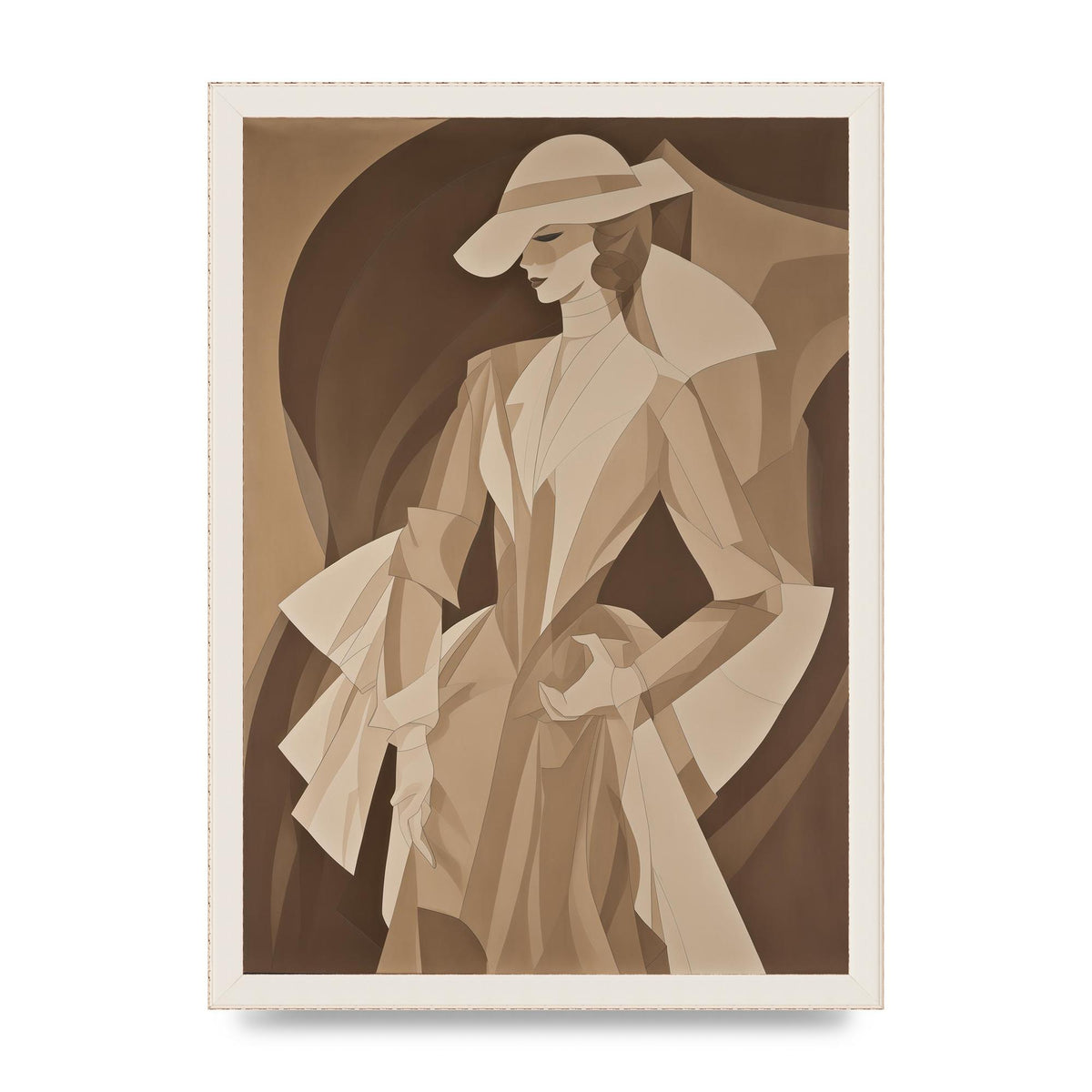 Subtle Graceful Woman on Taupe Canvas