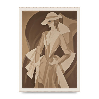 Subtle Graceful Woman on Taupe Canvas