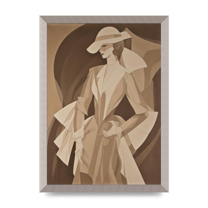 Subtle Graceful Woman on Taupe Canvas
