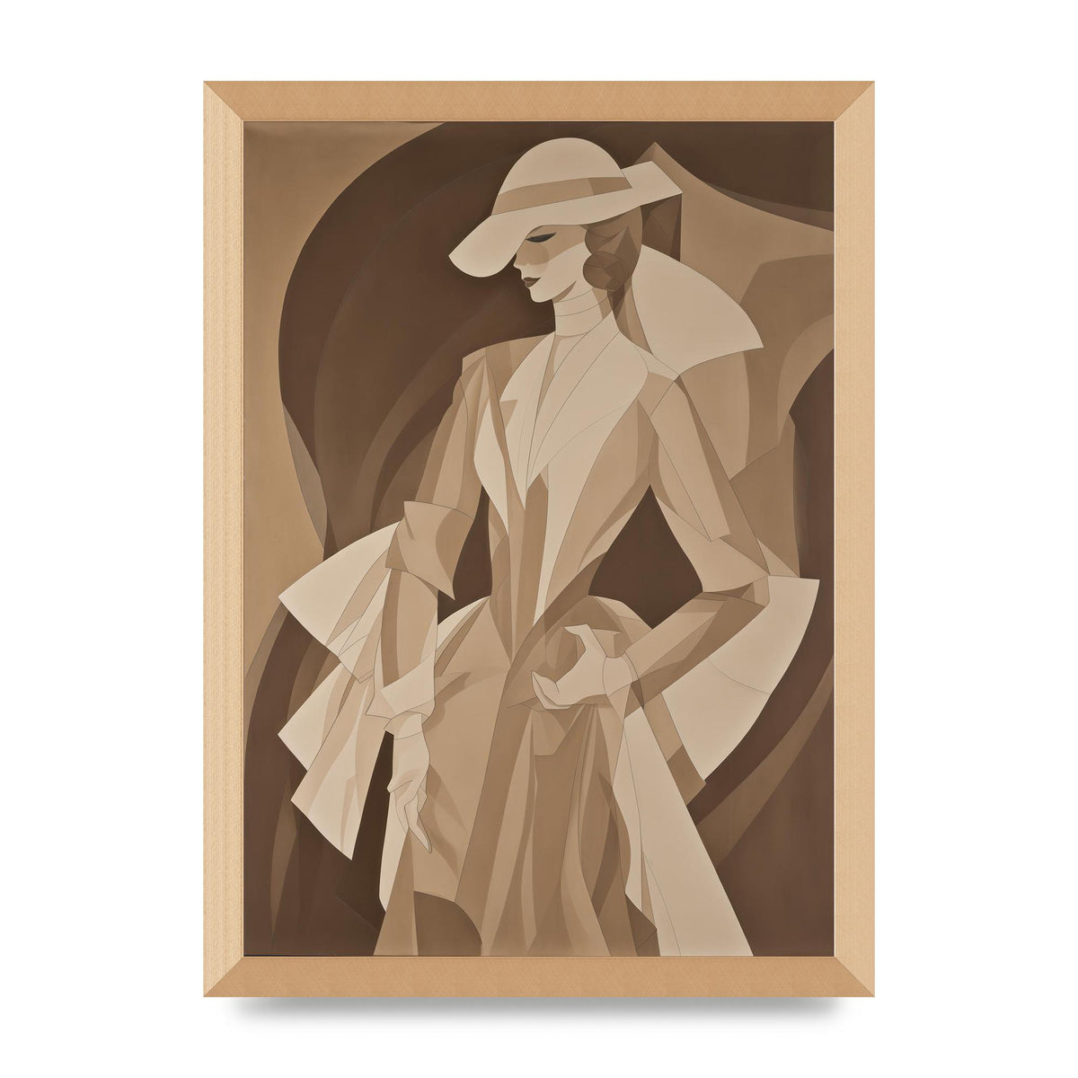 Subtle Graceful Woman on Taupe Canvas