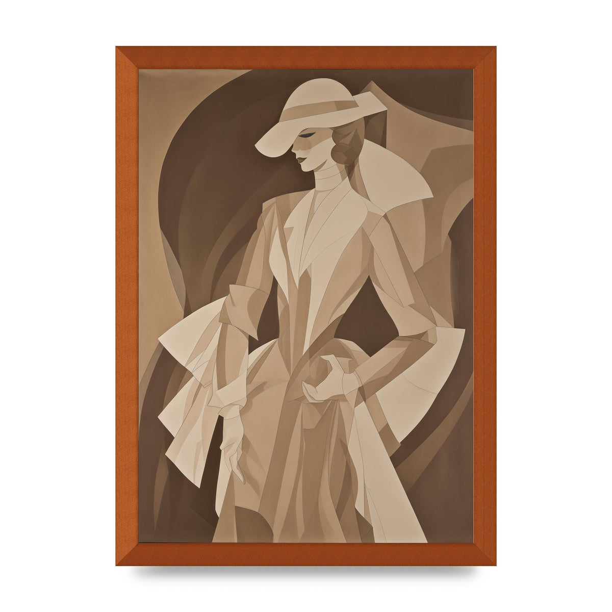 Subtle Graceful Woman on Taupe Canvas