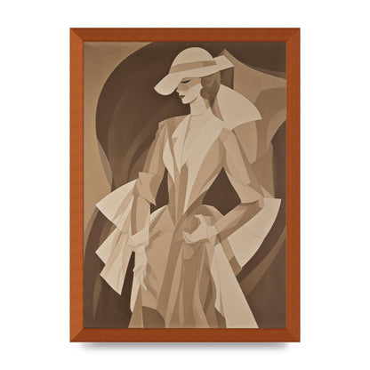 Subtle Graceful Woman on Taupe Canvas
