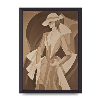 Subtle Graceful Woman on Taupe Canvas