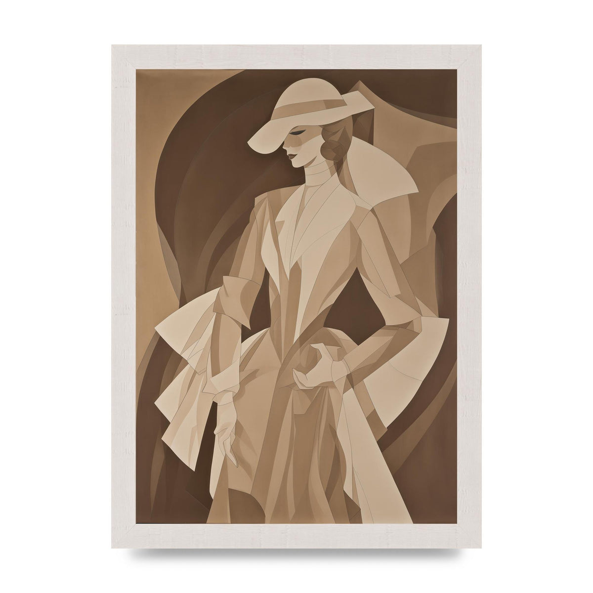 Subtle Graceful Woman on Taupe Canvas
