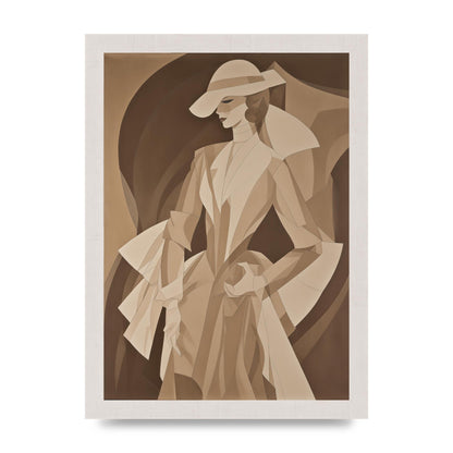 Subtle Graceful Woman on Taupe Canvas