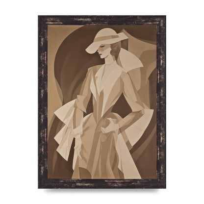 Subtle Graceful Woman on Taupe Canvas