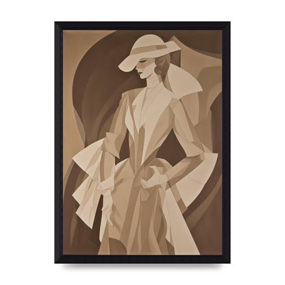Subtle Graceful Woman on Taupe Canvas