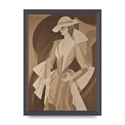 Subtle Graceful Woman on Taupe Canvas