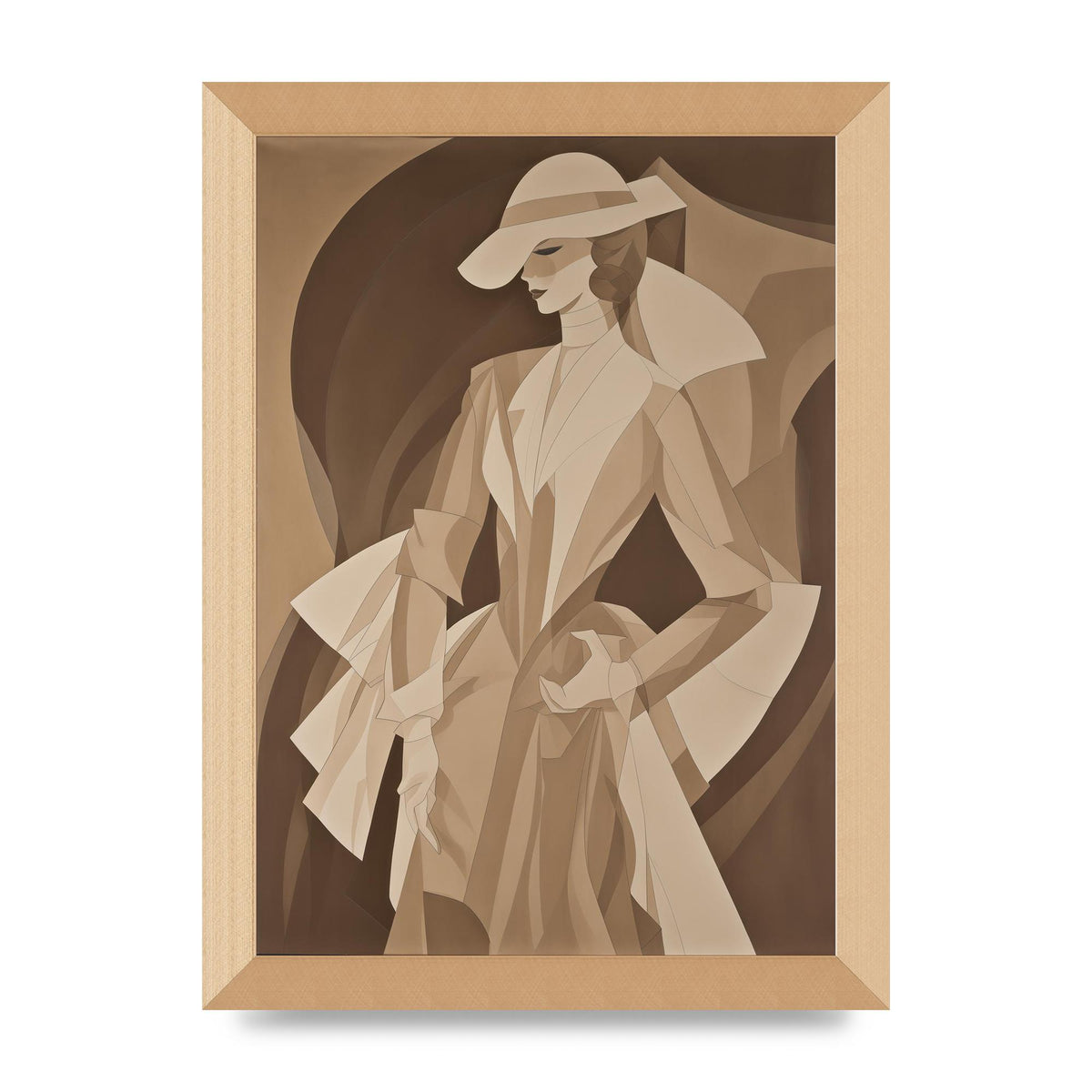 Subtle Graceful Woman on Taupe Canvas