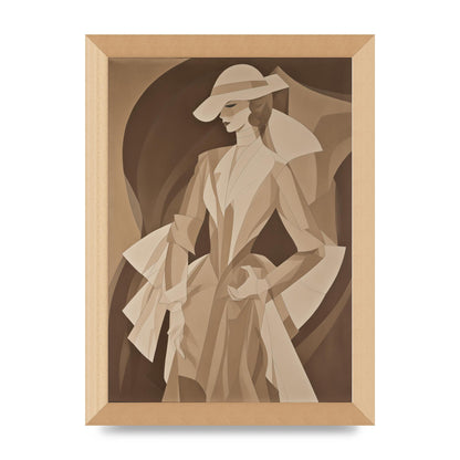 Subtle Graceful Woman on Taupe Canvas