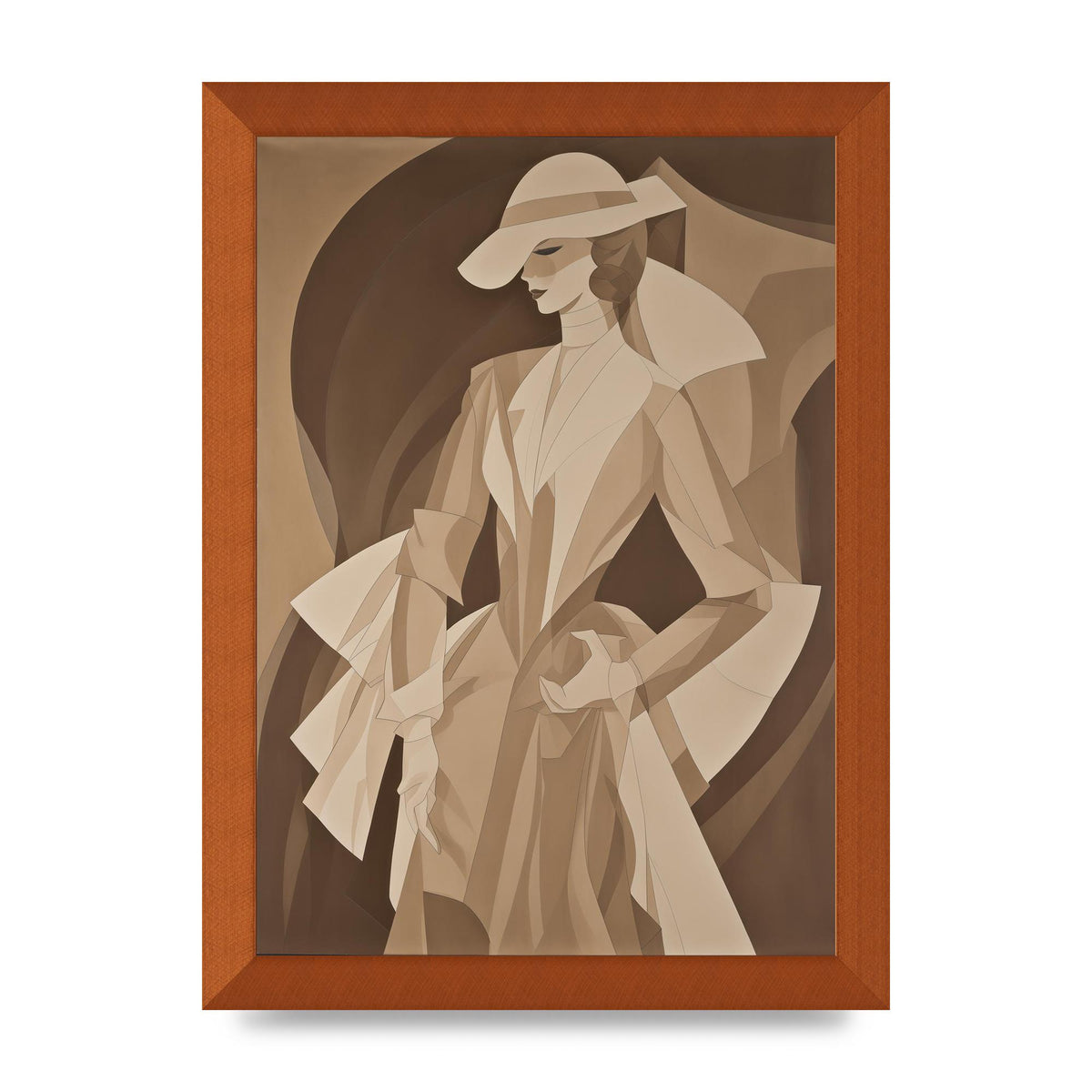 Subtle Graceful Woman on Taupe Canvas