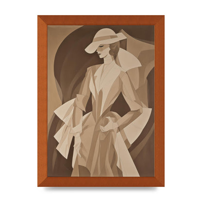 Subtle Graceful Woman on Taupe Canvas