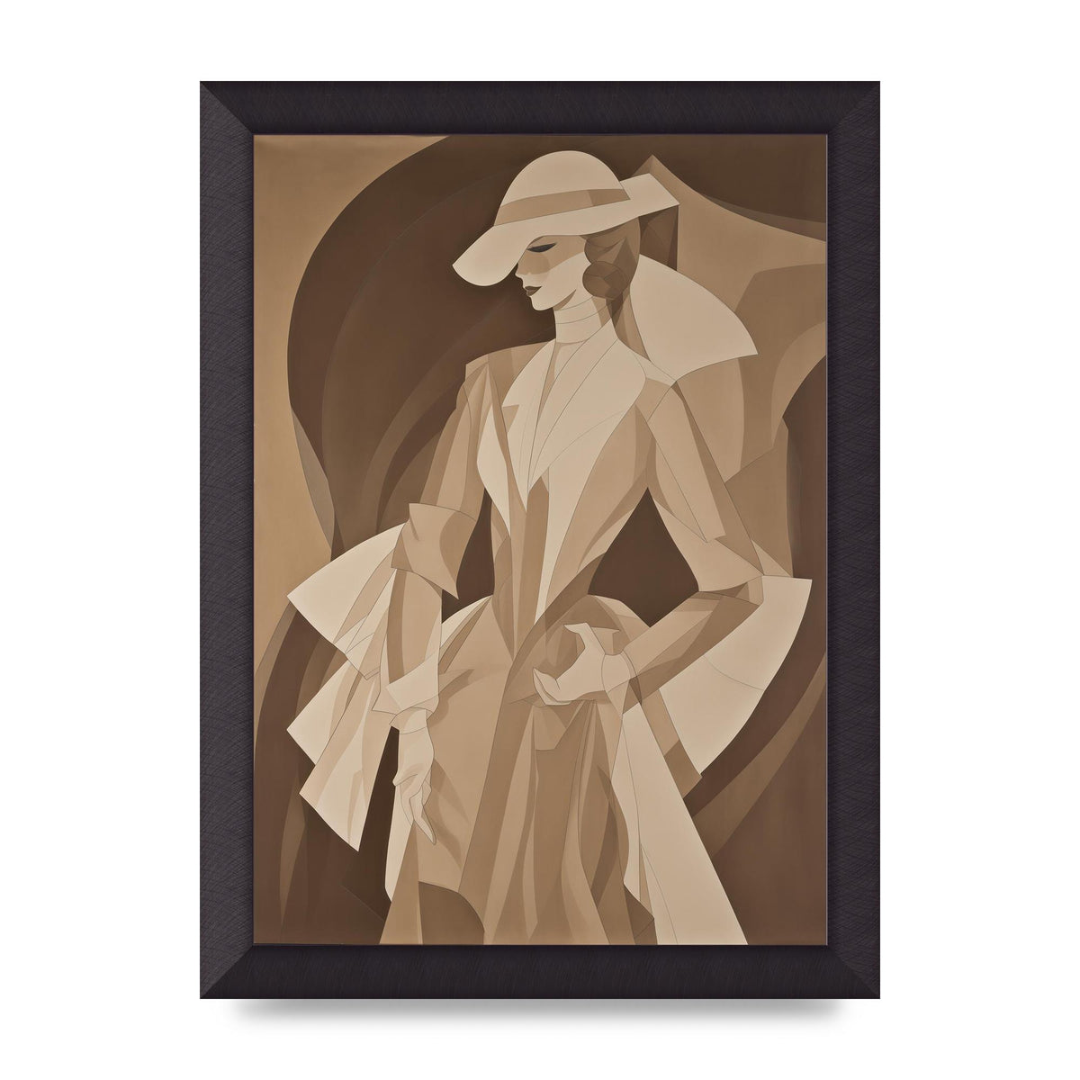 Subtle Graceful Woman on Taupe Canvas