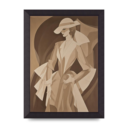 Subtle Graceful Woman on Taupe Canvas