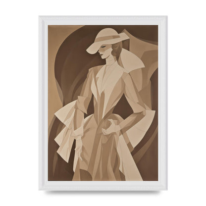 Subtle Graceful Woman on Taupe Canvas