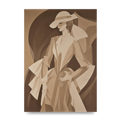 Subtle Graceful Woman on Taupe Canvas