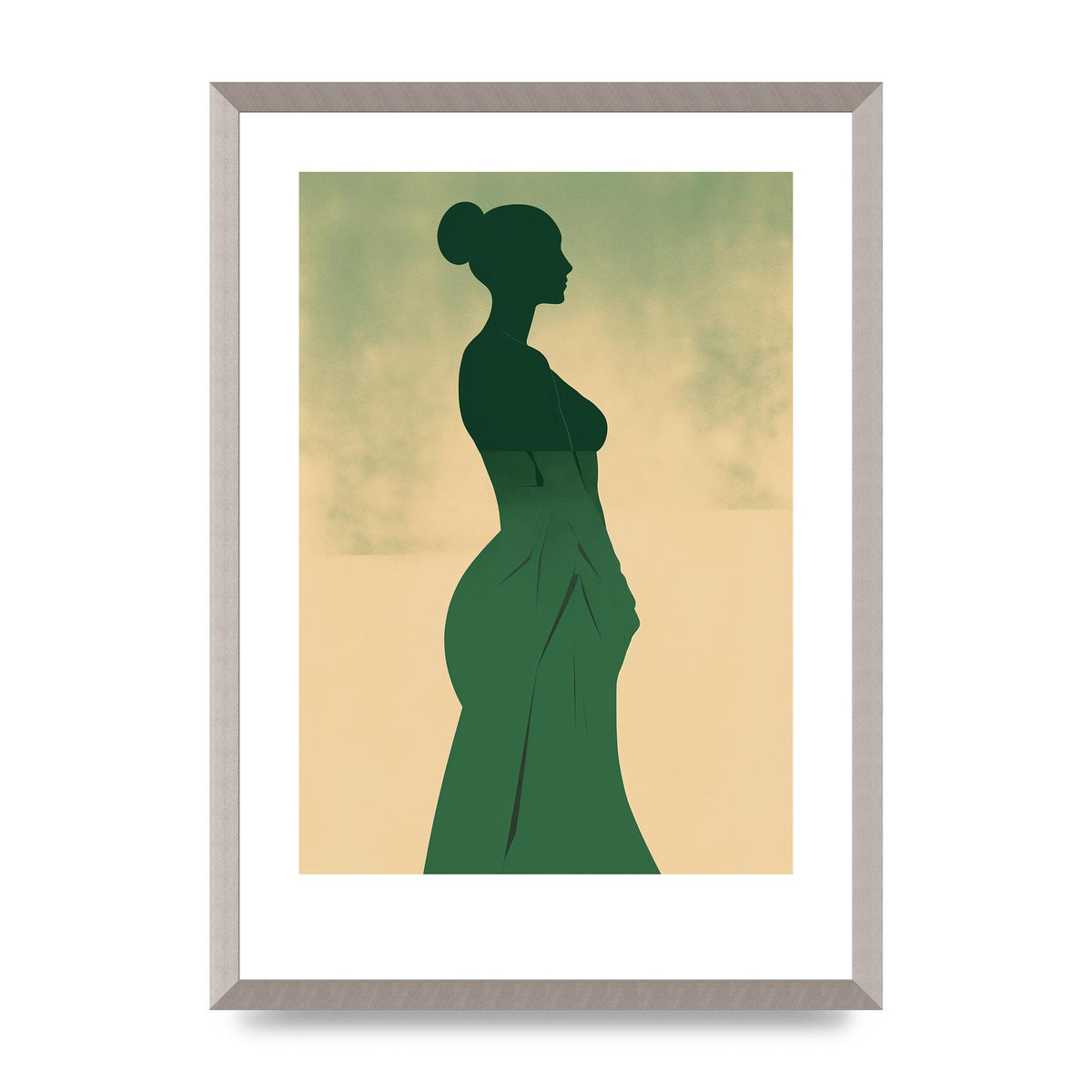 Elegant Womans Line Art on Lush Green