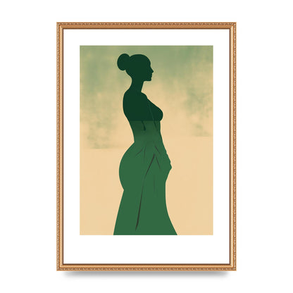 Elegant Womans Line Art on Lush Green