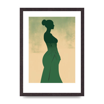 Elegant Womans Line Art on Lush Green