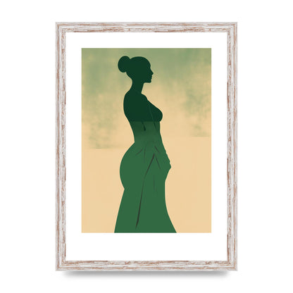 Elegant Womans Line Art on Lush Green