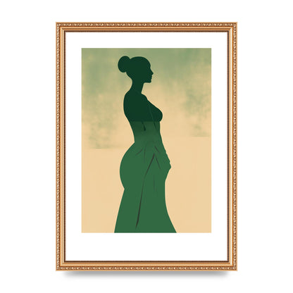 Elegant Womans Line Art on Lush Green