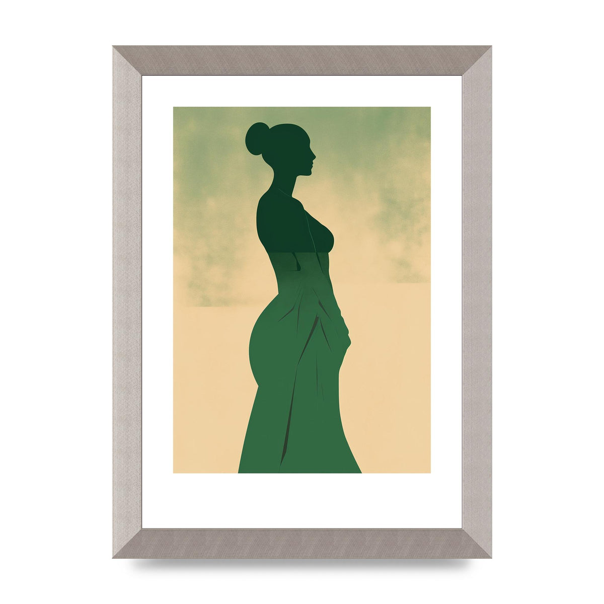 Elegant Womans Line Art on Lush Green
