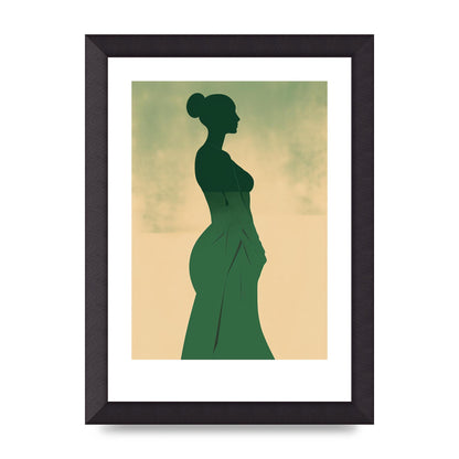 Elegant Womans Line Art on Lush Green