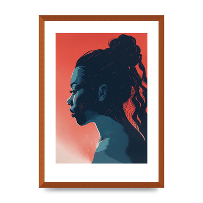 Light and Shadow Blend in Womans Risograph