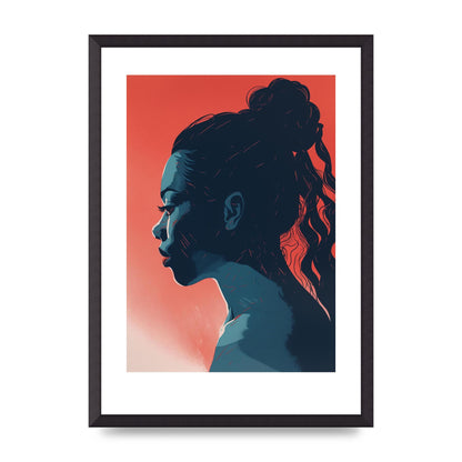 Light and Shadow Blend in Womans Risograph