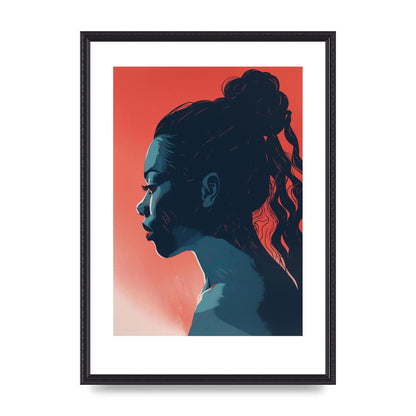 Light and Shadow Blend in Womans Risograph