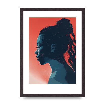 Light and Shadow Blend in Womans Risograph
