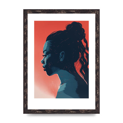 Light and Shadow Blend in Womans Risograph