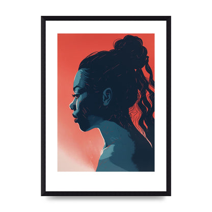 Light and Shadow Blend in Womans Risograph