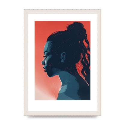 Light and Shadow Blend in Womans Risograph