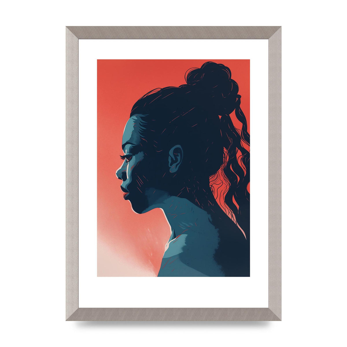 Light and Shadow Blend in Womans Risograph