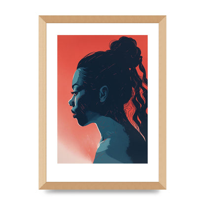 Light and Shadow Blend in Womans Risograph