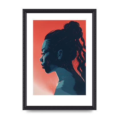 Light and Shadow Blend in Womans Risograph