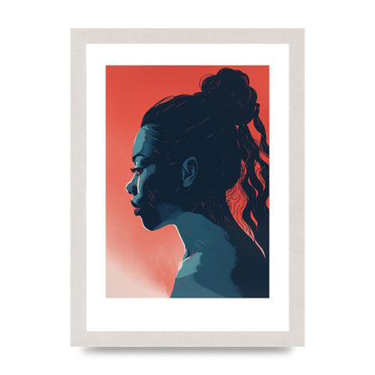 Light and Shadow Blend in Womans Risograph