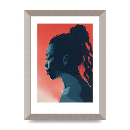 Light and Shadow Blend in Womans Risograph